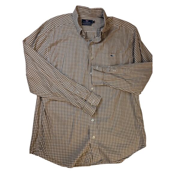 Vineyard Vines Men Checkered Plaid Woven Soft Button Down Dress Shirt Sz L - Picture 1 of 8